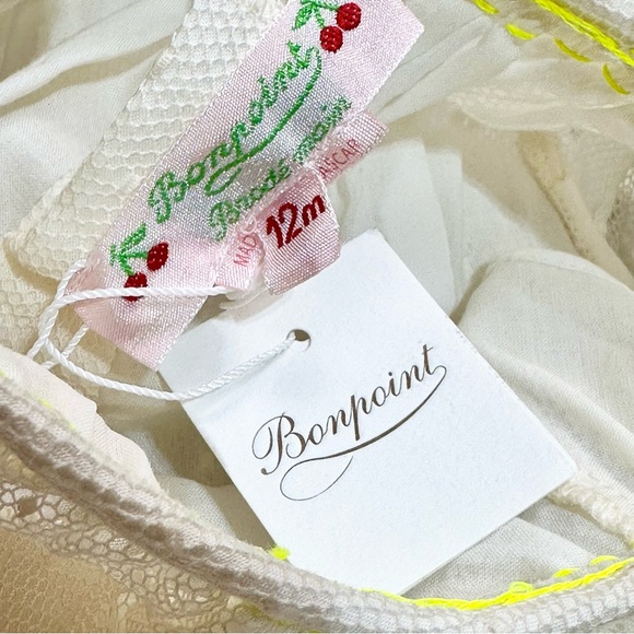Bonpoint Off-White Amande Dress with Yellow Trim - Picture 3 of 10